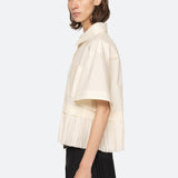 Solene Solid Combo Shirt Cream
