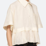 Solene Solid Combo Shirt Cream