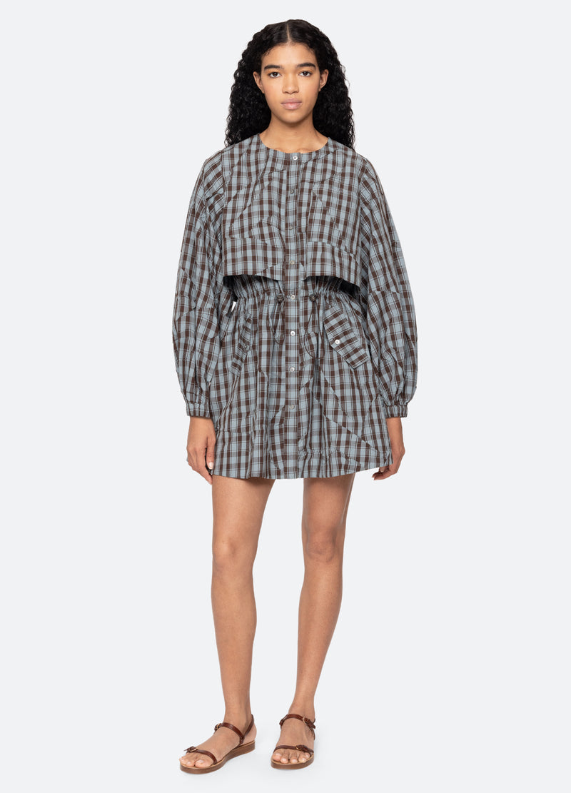 Ophelia Plaid Mini Dress Blue