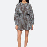 Ophelia Plaid Mini Dress Blue