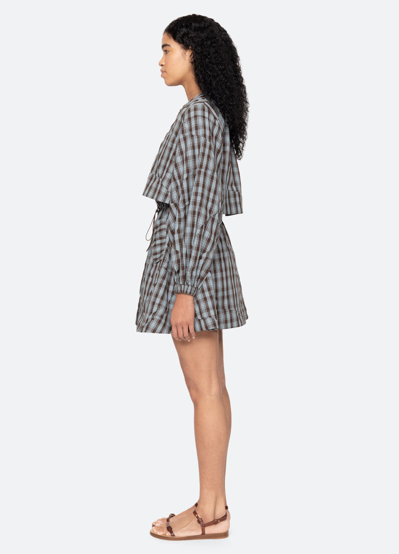 Ophelia Plaid Mini Dress Blue