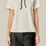 Beaded Bow T-Shirt White