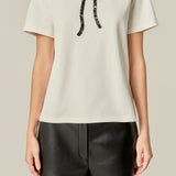Beaded Bow T-Shirt White