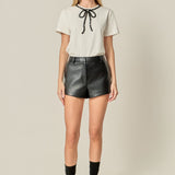 Beaded Bow T-Shirt White