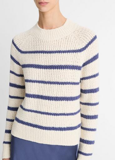 Ribbed Stripe Pullover Pampas/Dark Peri