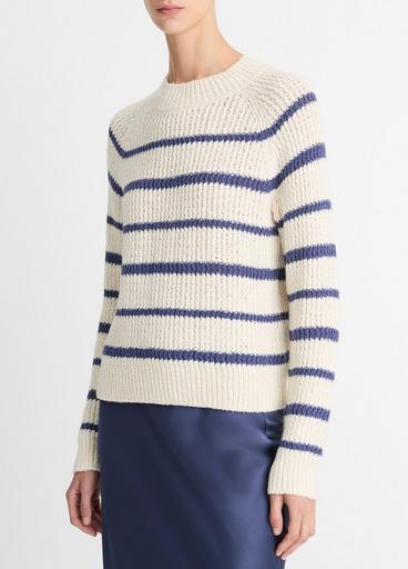 Ribbed Stripe Pullover Pampas/Dark Peri