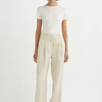 Mackenzie Trouser Cream Pinstripe
