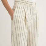Mackenzie Trouser Cream Pinstripe