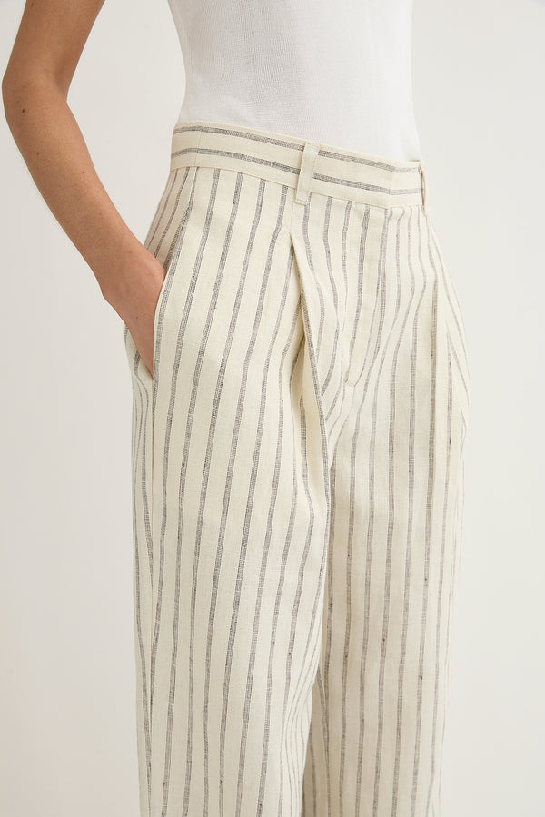 Mackenzie Trouser Cream Pinstripe