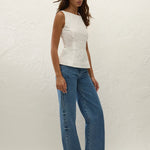 Olivia Top Valentina Broderie White