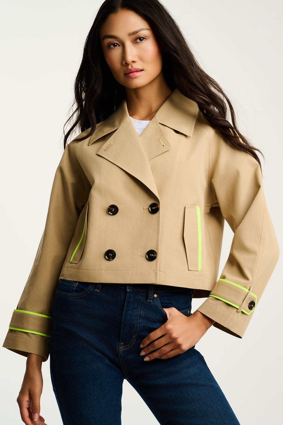 In Trench Cropped Trench Coat