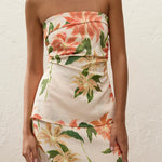 Eleanore Strapless Top Jardines Floral