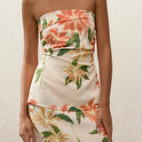 Eleanore Strapless Top Jardines Floral