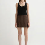 Alice Skirt Chocolate Cream Pinstripe