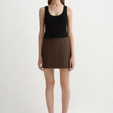 Alice Skirt Chocolate Cream Pinstripe