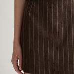 Alice Skirt Chocolate Cream Pinstripe
