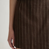 Alice Skirt Chocolate Cream Pinstripe
