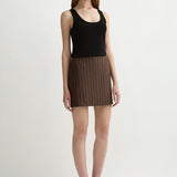 Alice Skirt Chocolate Cream Pinstripe
