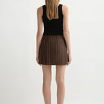 Alice Skirt Chocolate Cream Pinstripe