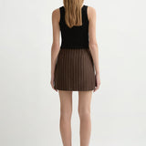 Alice Skirt Chocolate Cream Pinstripe