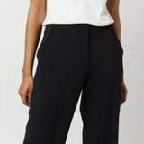Frankie Cropped Pant Black Bi-Stretch Tropical Wool