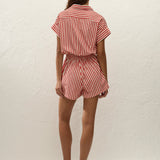 Zion Playsuit Orozco Stripe Dusty Tomato