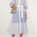 Helmi Striped Shirting Shirt Dress Blue