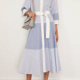 Helmi Striped Shirting Shirt Dress Blue