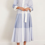Helmi Striped Shirting Shirt Dress Blue