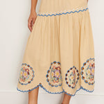 Melinda Embroidery Skirt Ecru