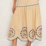 Melinda Embroidery Skirt Ecru