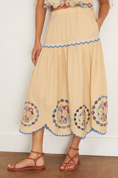 Melinda Embroidery Skirt Ecru