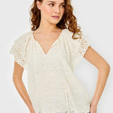 Cartolina Genevieve Eyelet Top Gardenia