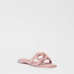 Monogram Suede Flat Slide Pale Pink