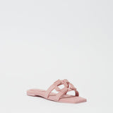 Monogram Suede Flat Slide Pale Pink