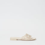 McCall Laser Cut Leather Flat Slide Cream