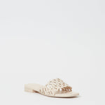 McCall Laser Cut Leather Flat Slide Cream