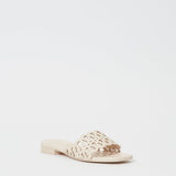 McCall Laser Cut Leather Flat Slide Cream
