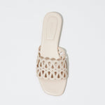 McCall Laser Cut Leather Flat Slide Cream