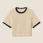 Jules Sweater T-Shirt Antique White With Black Trim