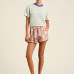 Jules Sweater T-Shirt Aqua Stripe