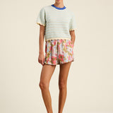 Jules Sweater T-Shirt Aqua Stripe
