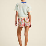 Jules Sweater T-Shirt Aqua Stripe