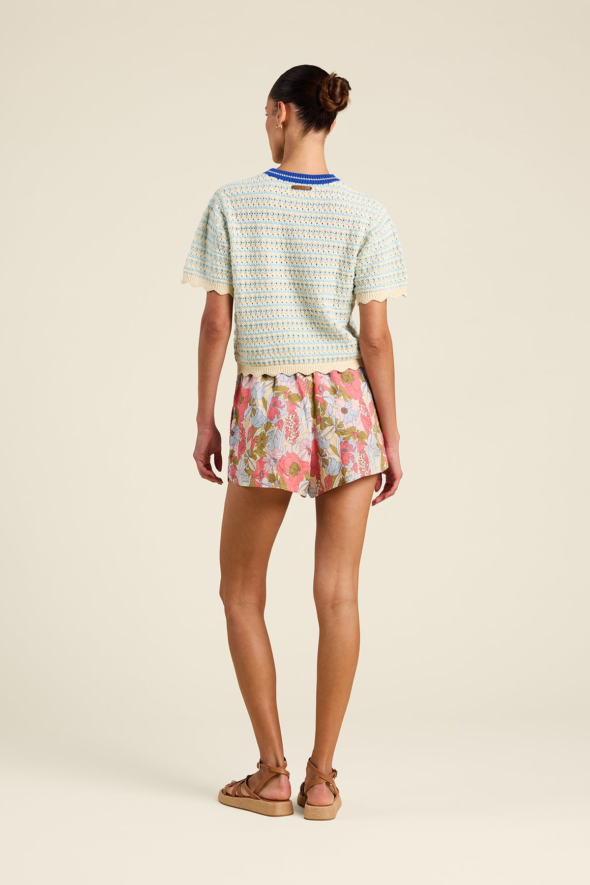 Jules Sweater T-Shirt Aqua Stripe