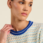 Jules Sweater T-Shirt Aqua Stripe