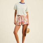 Jules Sweater T-Shirt Aqua Stripe