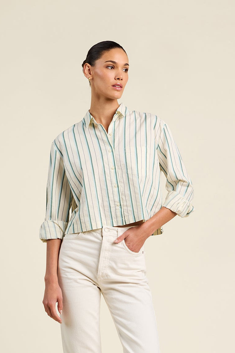 Nessa Shirt Verde Stripes
