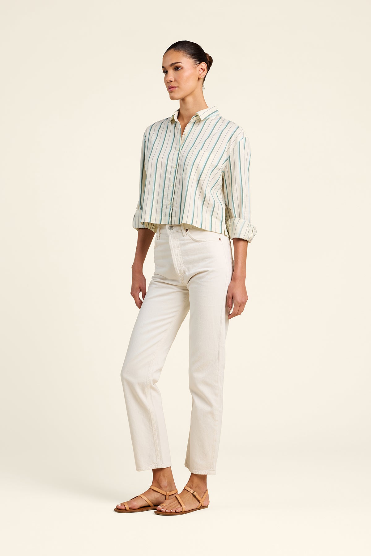 Nessa Shirt Verde Stripes