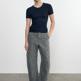 Silk Knit Essential S/S Indigo