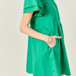 Peplum Shirt Mini Dress Green